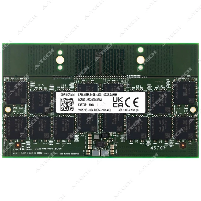 Main image of Dell 64GB DDR5 4800 MHz PC5-38400 CAMM Enterprise Latop Memory RAM (K467XP-HYM)