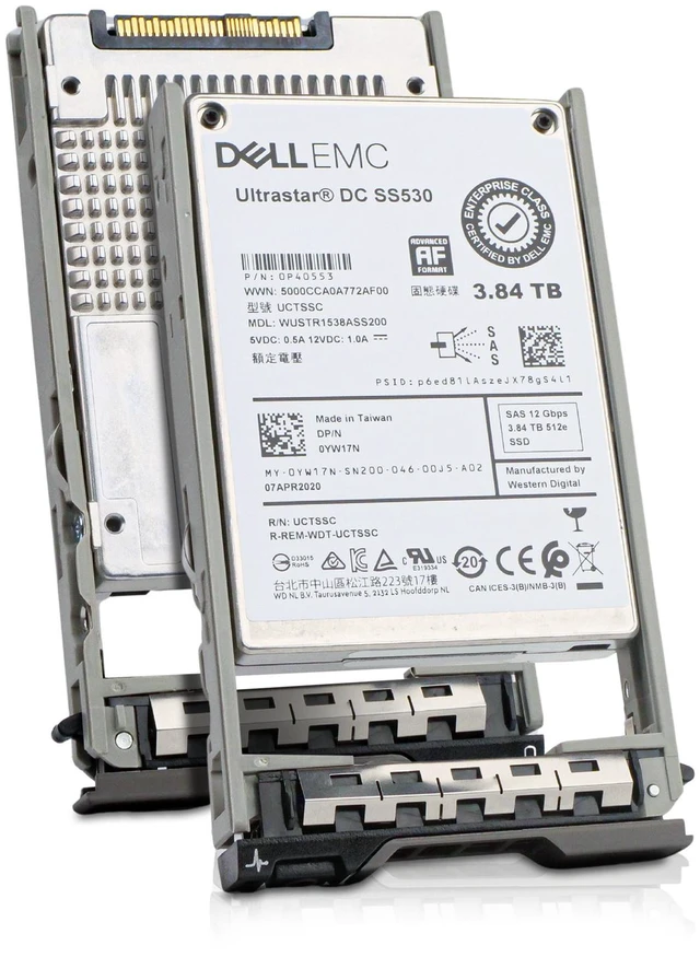 Main image of (NOT FOR HOME PC!) Dell 3.84TB SAS 12Gb/s 512e 3D TLC 1 DWPD 2.5" Enterprise SSD 400-BGCB G13