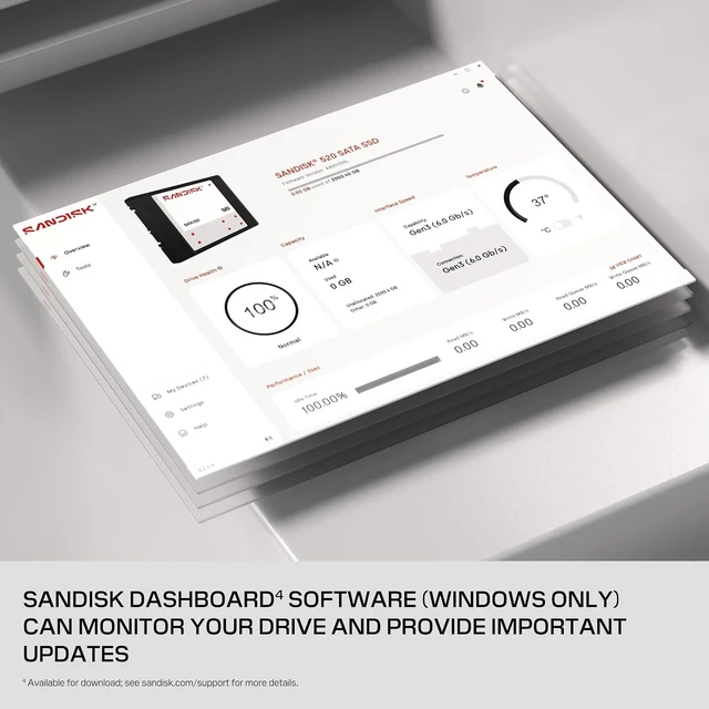 Alt view image 6 of 6 - SanDisk 500GB 520 NAS Internal SSD SATA 2.5", Up to 560 MB/s SDSS51500GAB-000G0