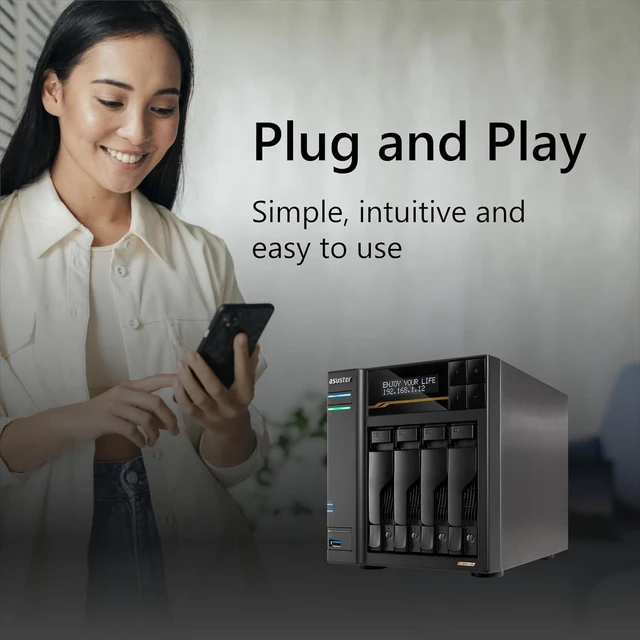 Alt view image 6 of 7 - (NOT FOR HOME PC!) ASUSTOR Lockerstor 4 Gen3 4-Bay NAS Quad-Core 10GbE 16GB ECC DDR5 (Diskless)