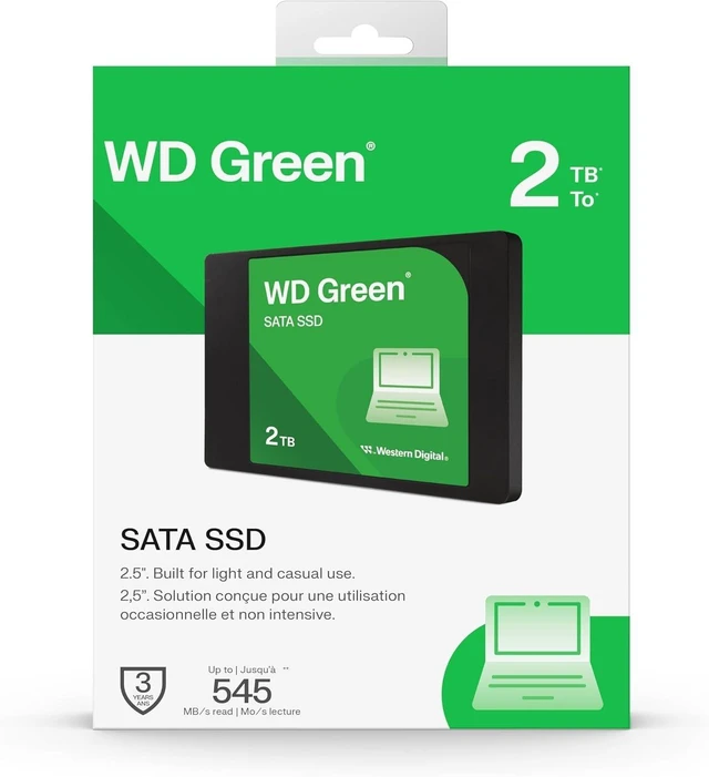 Alt view image 5 of 5 - WD Green 2TB SATA Internal SSD, Up to 545MB/s, 2.5"/7mm WDS200T5G0A