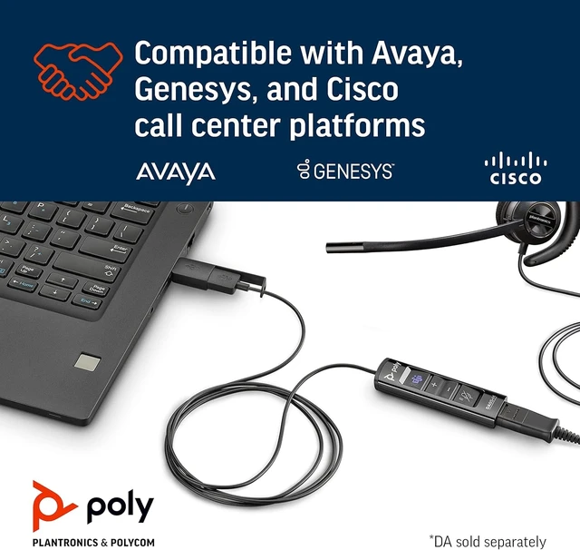 Alt view image 4 of 6 - Poly EncorePro 530 with Quick Disconnect Discreet Headset TAA