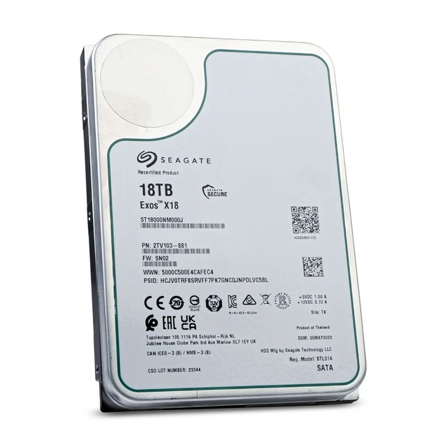 Alt view image 5 of 7 - Seagate Exos X18 18TB ST18000NM000J 7.2K RPM SATA 6Gb/s 512e 3.5" Enterprise HDD
