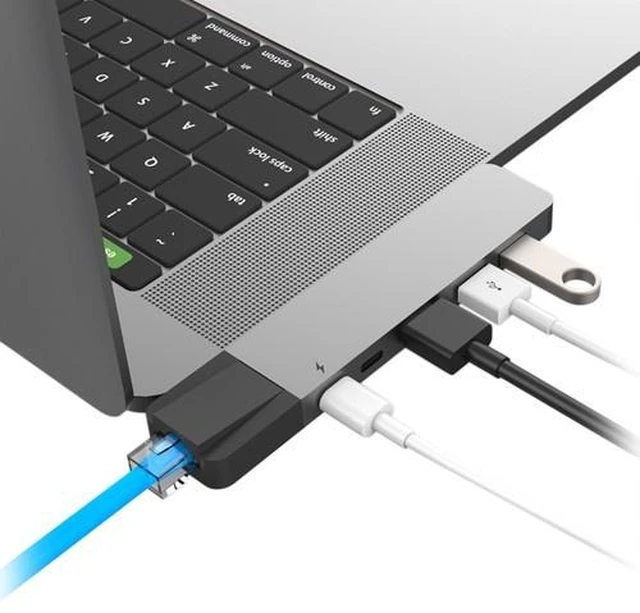 Alt view image 6 of 7 - Lot 100 HyperDrive NET 6-in-2 USB-C Hub MacBook Pro Air HDMI Ethernet GN28N-GRAY