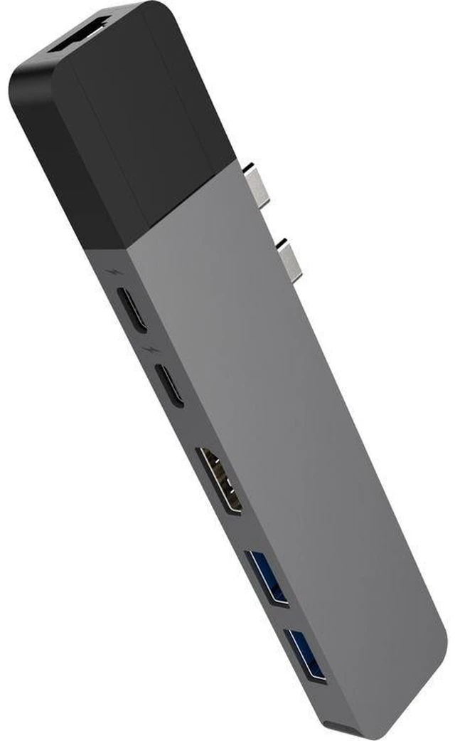 Alt view image 7 of 7 - Lot 100 HyperDrive NET 6-in-2 USB-C Hub MacBook Pro Air HDMI Ethernet GN28N-GRAY