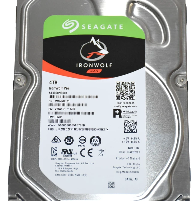 Alt view image 2 of 6 - Seagate IronWolf Pro ST4000NE001 4TB 7.2K SATA 6G 3.5" NAS Server Hard Drive HDD - OEM