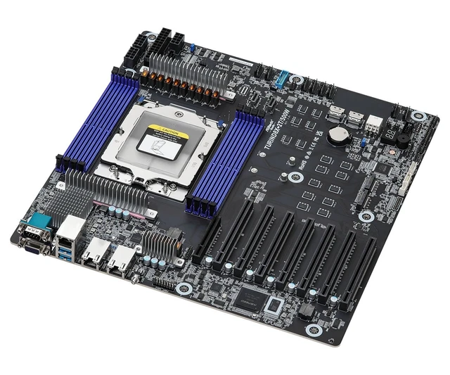 Alt view image 2 of 4 - AsRock Rack Single SP5 EEB Motherboard, 500W TDP, AMD EPYC 9005/9004, DDR5