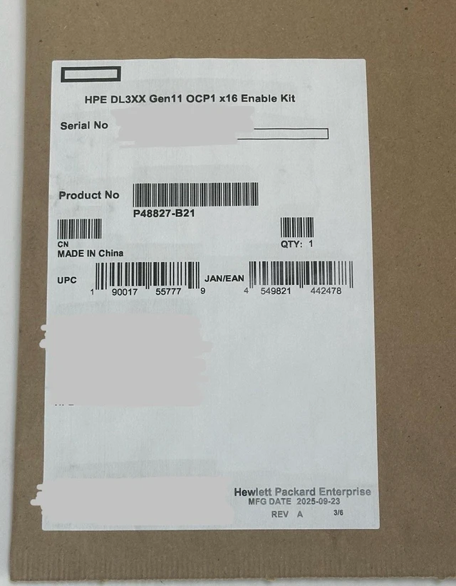 Main image of HPE P48827-B21 DL3XX DL360 DL380 Gen11 x16 OCP1 x16 Enablement Kit