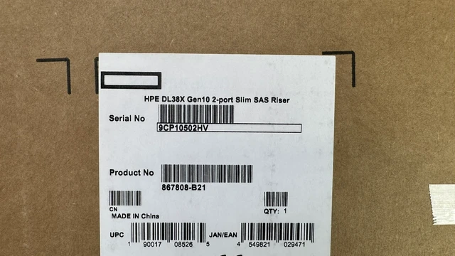 Alt view image 4 of 5 - (NOT FOR HOME PC!) HPE DL385 DL380 DL38X Gen10 2-Port 4 NVME SlimSAS Tertiary Riser Kit 867808-B21