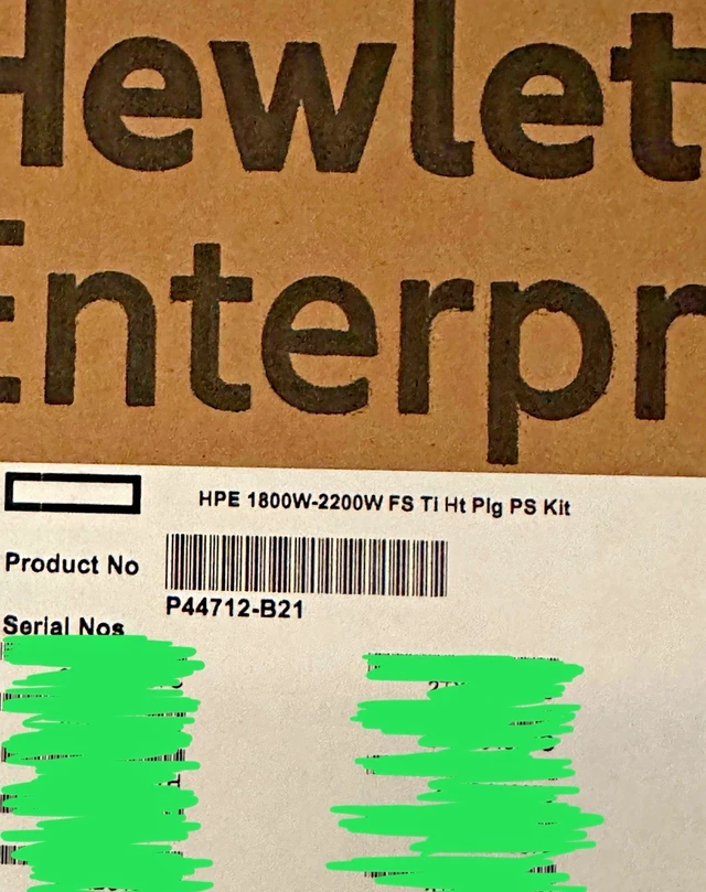Alt view image 2 of 4 - HPE P44712-B21 1800W-2200W Titanium 96% FlexSlot HP Power Supply Kit