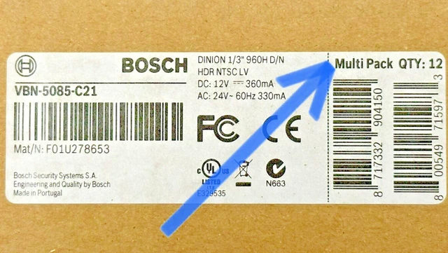 Main image of Lot of 12 Bosch VBN-5085-C21 AN 5000 960H Indoor WDR Box Analog Camera No Lens