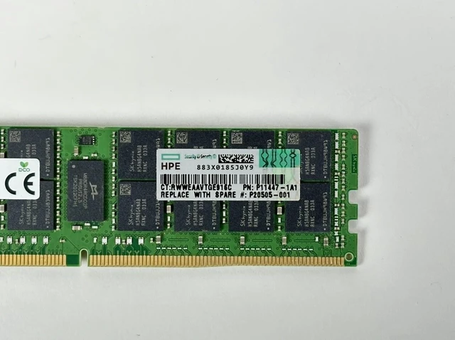 Alt view image 2 of 5 - (NOT FOR HOME PC!) HPE 1x 128GB 4DRx4 PC4-3200AA-L LRDIMM ECC DDR4 RAM Memory Hynix Load Reduced