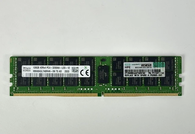 Main image of (NOT FOR HOME PC!) HPE 1x 128GB 4DRx4 PC4-3200AA-L LRDIMM ECC DDR4 RAM Memory Hynix Load Reduced