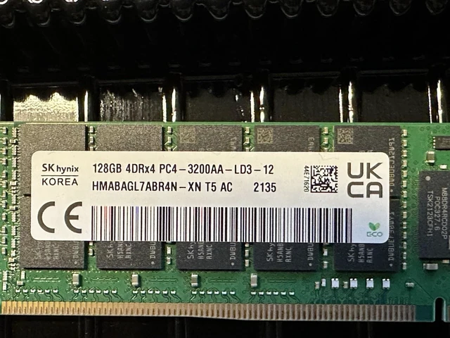 Alt view image 3 of 5 - (NOT FOR HOME PC!) HPE 1x 128GB 4DRx4 PC4-3200AA-L LRDIMM ECC DDR4 RAM Memory Hynix Load Reduced