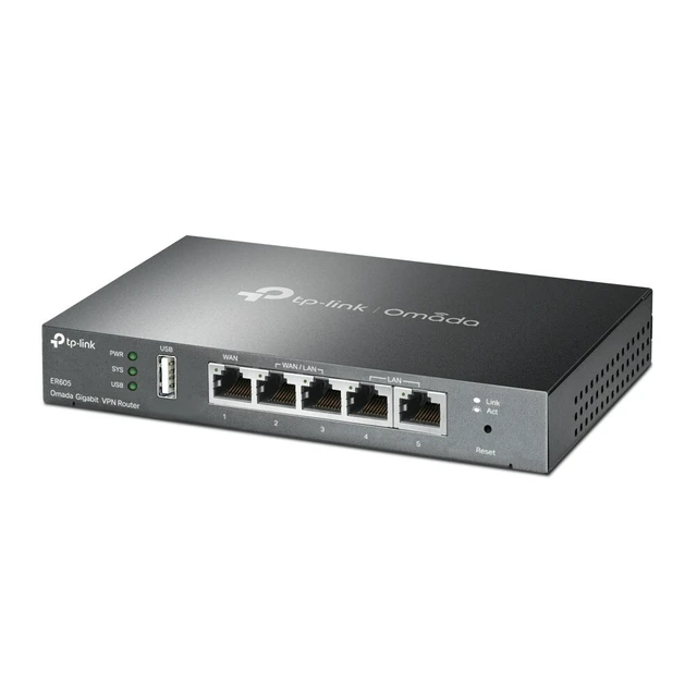 Alt view image 2 of 7 - TP-Link ER605 v2 | Omada 5-Port Gigabit Multi-WAN VPN Router | 3 Config WAN/LANs