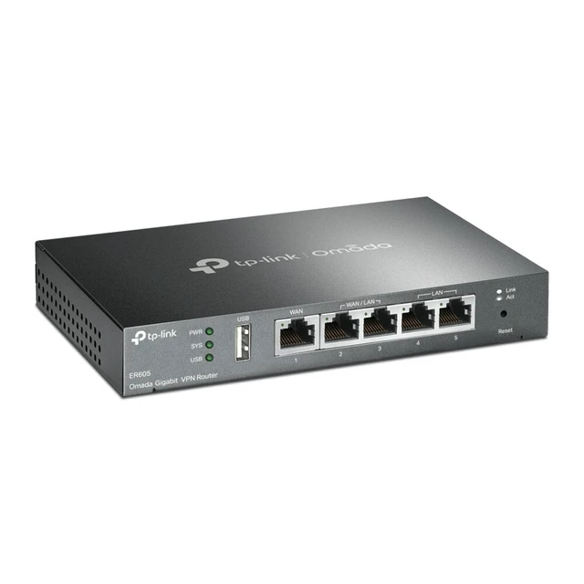 Alt view image 3 of 7 - TP-Link ER605 v2 | Omada 5-Port Gigabit Multi-WAN VPN Router | 3 Config WAN/LANs