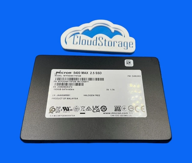 Main image of Micron 5400 MAX MTFDDAK1T9TGB 1.92TB SATA 6Gb/s 2.5" Enterprise SSD pulls