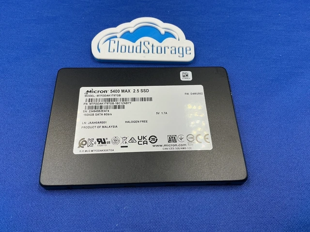 Alt view image 5 of 7 - Micron 5400 MAX MTFDDAK1T9TGB 1.92TB SATA 6Gb/s 2.5" Enterprise SSD pulls