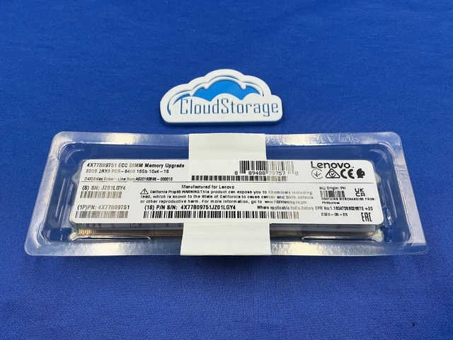 Alt view image 3 of 7 - 03NV612 LENOVO 32GB (1X32GB) 2Rx8 PC5-6400B RDIMM MEMORY M321R4GA3EB2-CCP