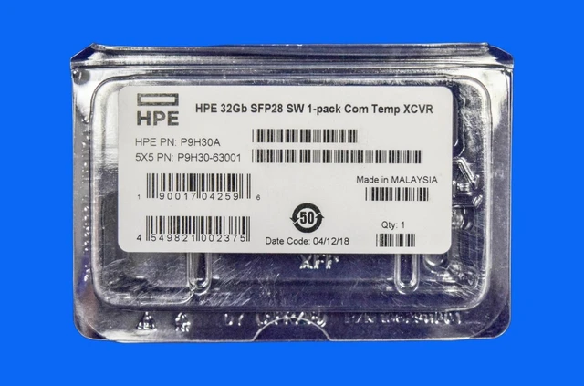 Main image of P9H30A HPE 32GB SFP+ SW 1PACK Com Temp XCVR bulk