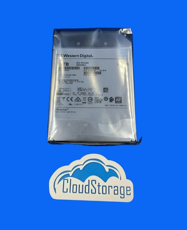 Main image of WUH721818ALE604 Western Digital DC HC550 18TB 3.5" SATA 6Gb/s 3.5inch Hard Drive