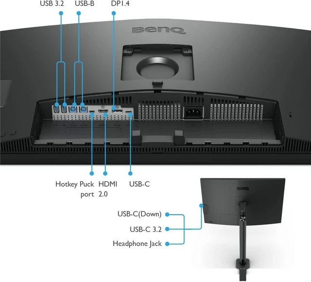 Alt view image 5 of 7 - BENQ PD3205UA 31.5" IPS UHD 4K Monitor built-in KVM 350 nits Ergo Stand Puck G2