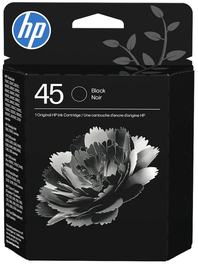 Main image of HP 45 Black Original Ink Cartridge, ~930 pages, 51645A#140