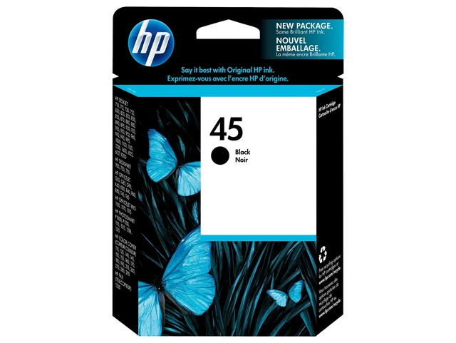 Alt view image 2 of 7 - HP 45 Black Original Ink Cartridge, ~930 pages, 51645A#140