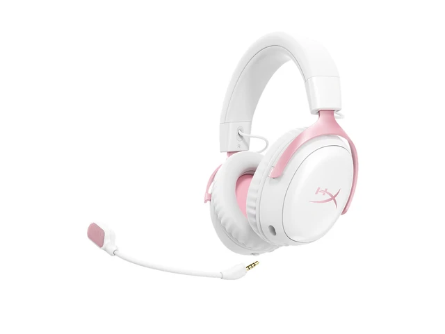 Alt view image 3 of 7 - HyperX Cloud III S - Wireless Gaming Headset (White/Pink)
