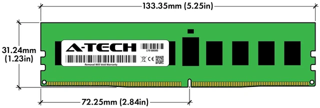 Alt view image 3 of 4 - 8GB DDR4 2133MHz PC4-17000R RDIMM (Replacement for Dell H8PGN) Server Memory RAM