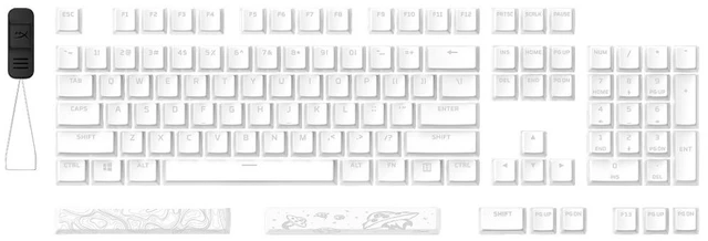 Main image of HyperX Pudding Keycaps 2 - Full Key Set - PBT - White (US Layout)