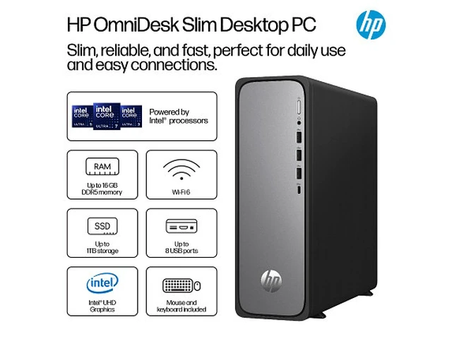 Alt view image 6 of 7 - HP OmniDesk Desktop Intel, 8 GB;256 GB SSD Windows 11 Home