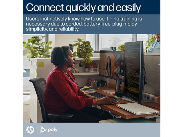 Alt view image 6 of 7 - Poly Blackwire 3310 Monaural Microsoft Teams Certified USB-C Headset +USB-C/A