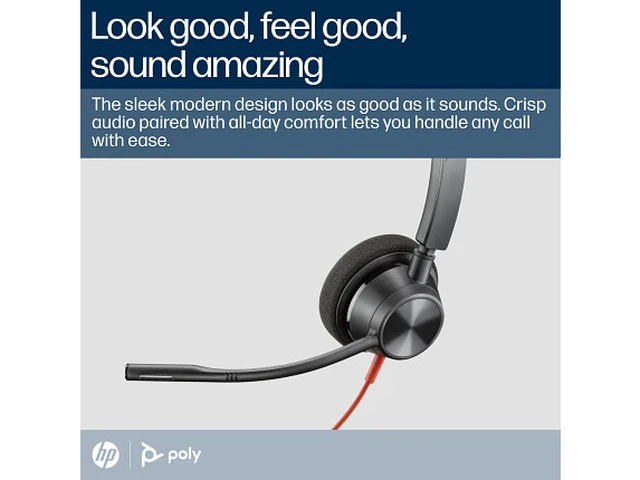 Alt view image 7 of 7 - Poly Blackwire 3310 Monaural Microsoft Teams Certified USB-C Headset +USB-C/A