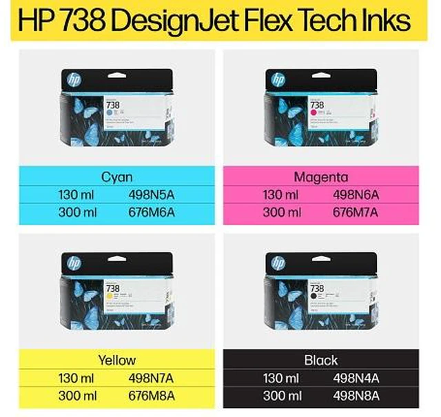 Alt view image 4 of 7 - HP 738 130-ml Cyan DesignJet Ink Cartridge, 498N5A
