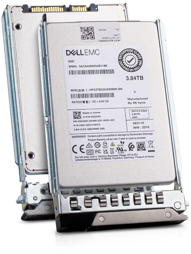 Main image of Dell 3.84TB SATA 6Gb/s 3D TLC 1 DWPD 2.5" Read Intensive SSD MYTFW G16