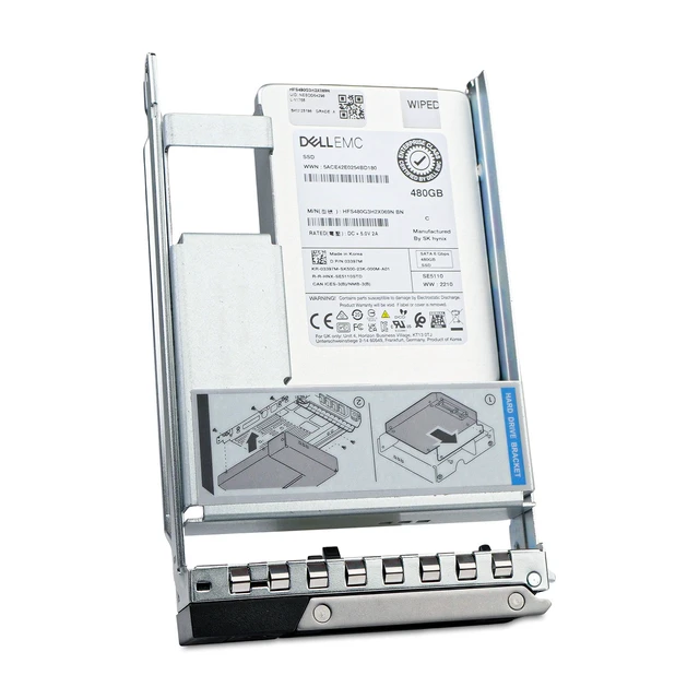 Alt view image 5 of 7 - Dell 480GB SATA 6Gb/s 3D TLC 1 DWPD 3.5" PowerEdge SSD 03397M Hybrid G16