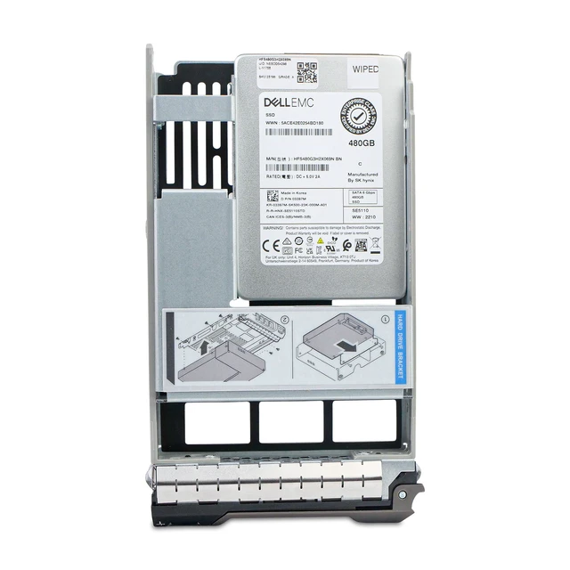 Alt view image 3 of 7 - Dell 480GB SATA 6Gb/s 3D TLC 1 DWPD 3.5" PowerEdge SSD 03397M Hybrid G13