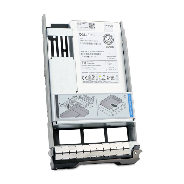 Alt view image 5 of 7 - Dell 480GB SATA 6Gb/s 3D TLC 1 DWPD 3.5" PowerEdge SSD 03397M Hybrid G13