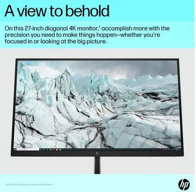 Alt view image 5 of 20 - HP E27k G5 4K USB-C Monitor 27" 4K UHD (3840 x 2160) 30-60 Hz