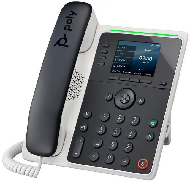 Alt view image 8 of 10 - HP Poly Edge E220 IP Phone and PoE enabled, Desktop and Wall Mountable Phone - 2 x Network RJ-45 PoE Ports Model | 82M87AA