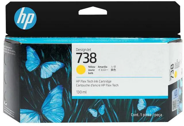 Alt view image 2 of 8 - HP 738 130-ML YELLOW DESIGNJET INK C
