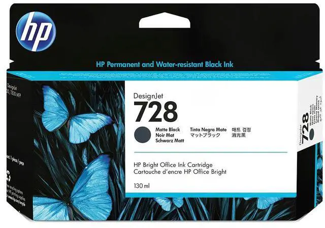 Main image of HP 728 130-ml Matte Black DesignJet Ink Cartridge, 3WX25A