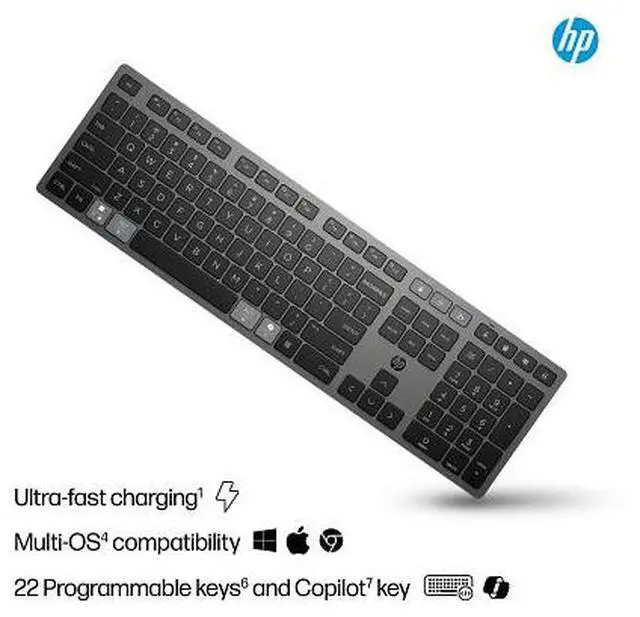 Alt view image 6 of 8 - HP 725 Multi-Device Rechargeable Wireless Keyboard