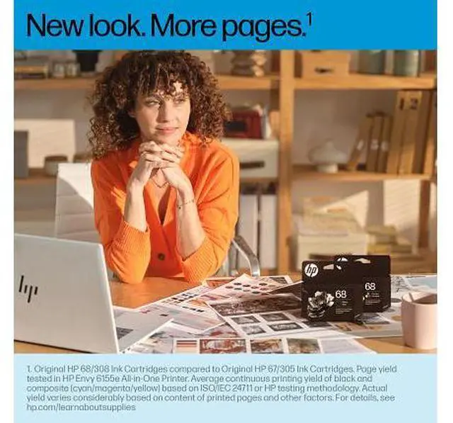 Alt view image 5 of 14 - HP 68 2-Pack Black/Tri-color Original Ink Cartridge Combo, 6L6S2TN