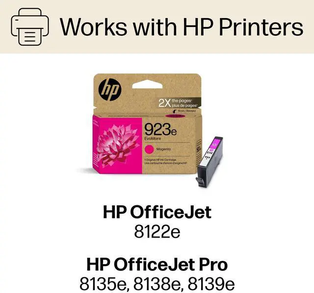 Alt view image 2 of 7 - HP EvoMore 923e Original High Yield Inkjet Ink Cartridge Magenta 1 Pack 4K0T5LN