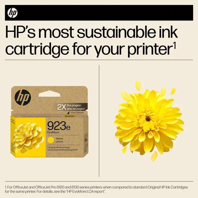 Alt view image 5 of 7 - HP EvoMore 923e Original High Yield Inkjet Ink Cartridge Yellow 1 Pack 4K0T6LN