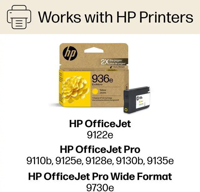 Alt view image 2 of 8 - HP 936e EvoMore Yellow Original Ink Cartridge, 1,650 pages, 4S6V5LN