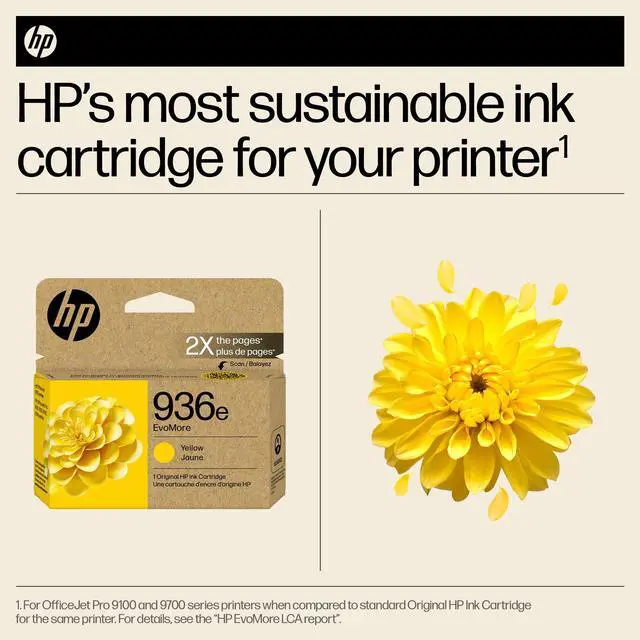Alt view image 3 of 8 - HP 936e EvoMore Yellow Original Ink Cartridge, 1,650 pages, 4S6V5LN