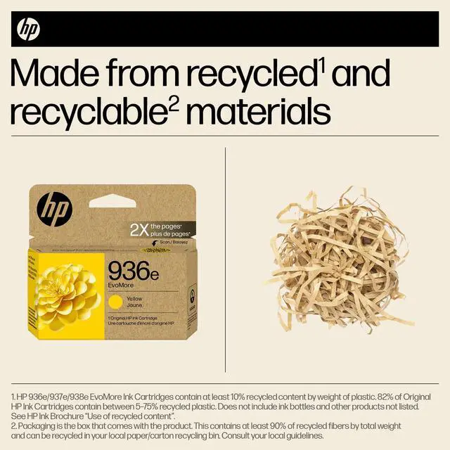 Alt view image 4 of 8 - HP 936e EvoMore Yellow Original Ink Cartridge, 1,650 pages, 4S6V5LN